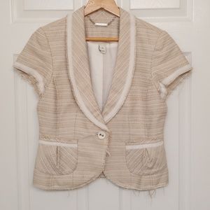 WHBM Beige Tweed Blazer